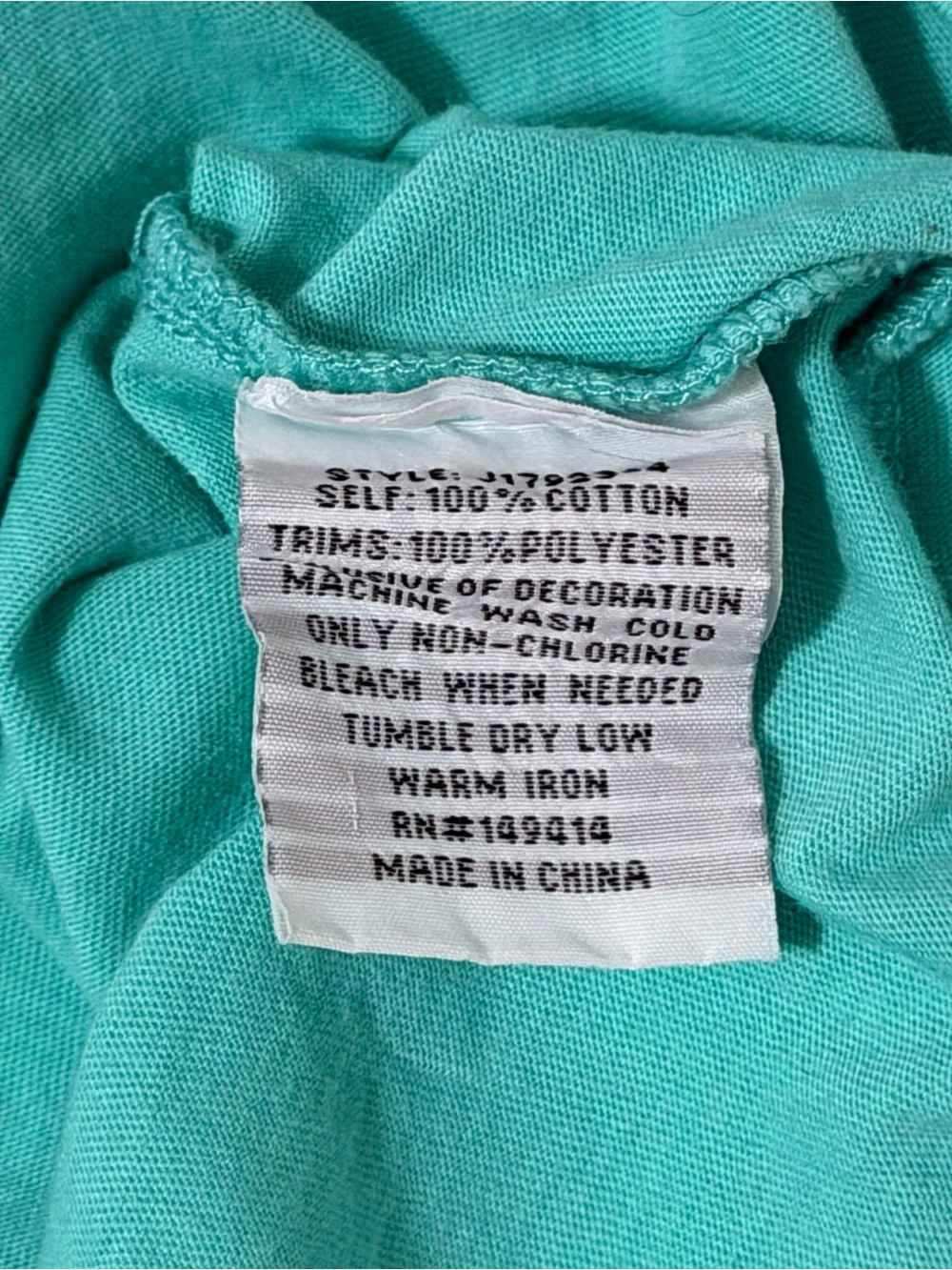 Johnny Was Embroidered Teal Tee Size Large - Picture 7 of 7